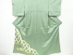 リサイクル　ヱ霞に蛇籠模様刺繍一つ紋色留袖(比翼付き)